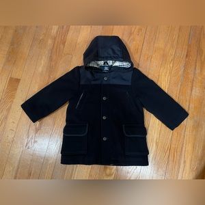 Burberry Boys Wool Navy Coat Size 3T EUC